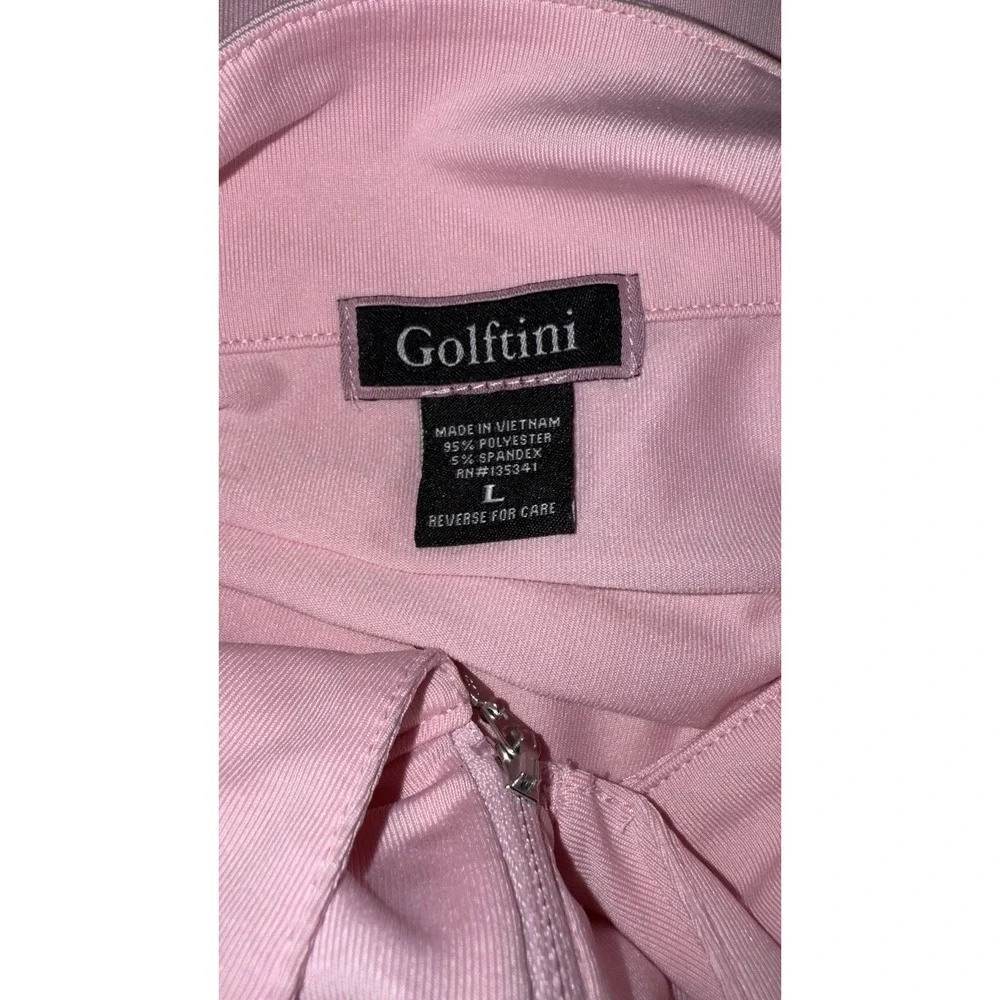 Golftini Sleeveless Quarter Zip‎ Stretch Golf Polo Light Pink Fashion Style Lg